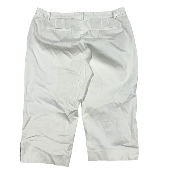 Talbots Women's White "Perfect Skimmer" Pants Size 14P Capris Culottes Ankle - Picture 2 of 7